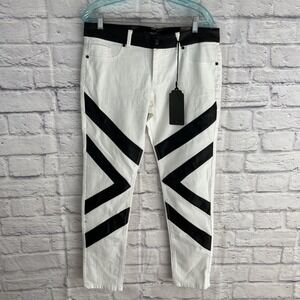 Boom Boom VTG Y2K Motocross Streetwear Black & White Jeans Size Juniors 13